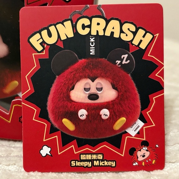 Disney Miniso Fun Crash Mickey Plush Pendant Confirmed Sleepy Mickey Sealed Bag - Picture 2 of 3